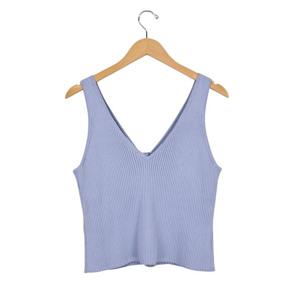 Madewell Signature Knit Button Front Sweater Tank Craft Blue Size XL NWT - Picture 4 of 5